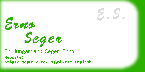 erno seger business card