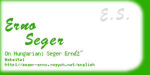 erno seger business card